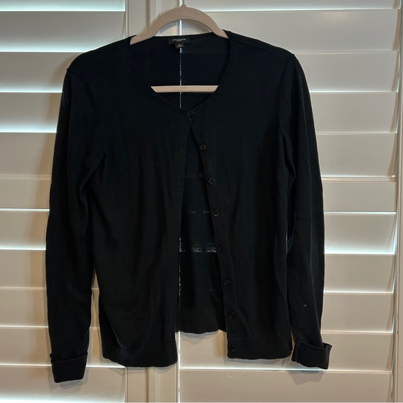 Ann Taylor Lightweight Silk Blend Cardigan Sweater Black Size Medium - Picture 1 of 5